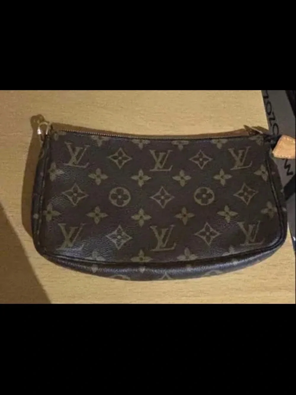 Louis Vuitton Monogram Canvas Wristlet Pouch in Dark Brown